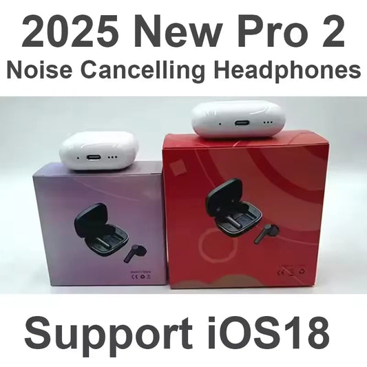 2025 iOS18 Pro 2nd Bluetooth Headset ANC Noise Cancelling Wireless Charging Sport Headset With Original Packaging USB-C Cable